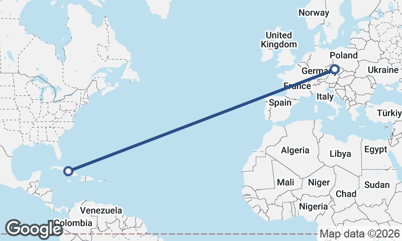 Czech Republic to Cuba