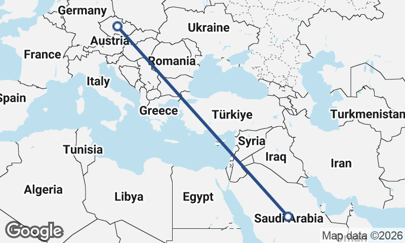 Czech Republic to Saudi Arabia