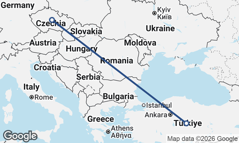 Czech Republic to Turkey