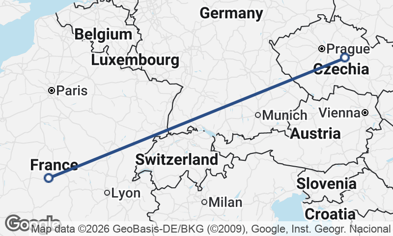 Czech Republic to France