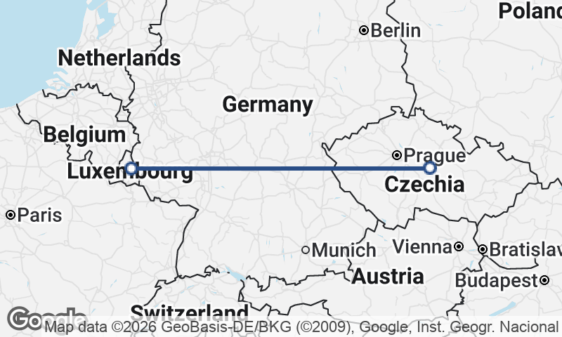 Czech Republic to Luxembourg
