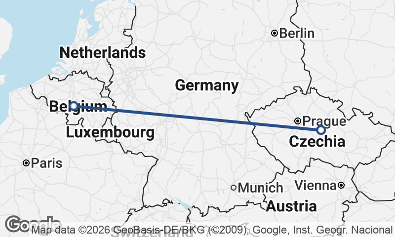 Czech Republic to Belgium