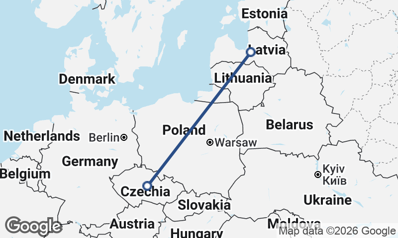 Czech Republic to Latvia