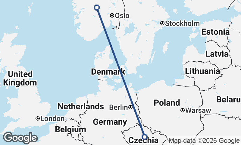 Czech Republic to Norway