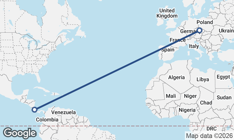 Czech Republic to Costa Rica