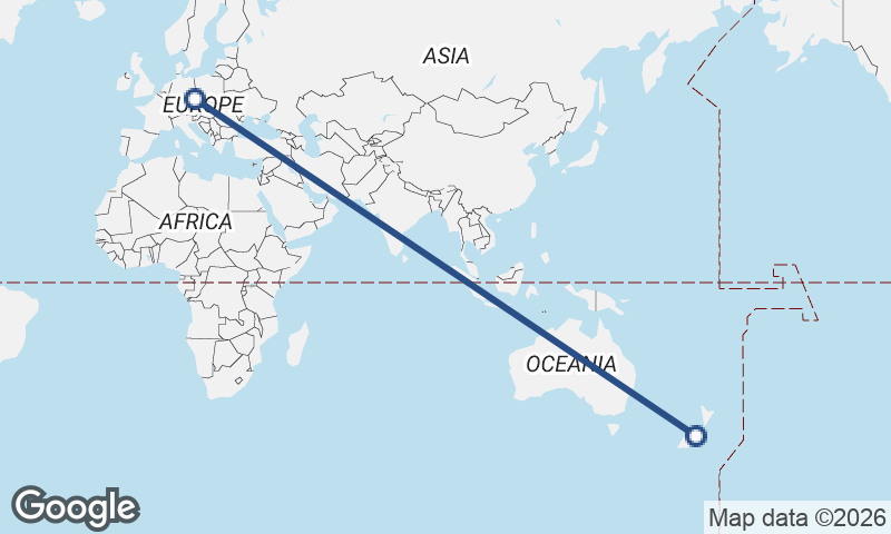 Prague to Christchurch