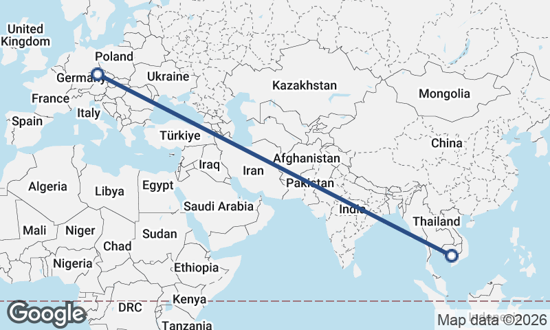 Prague to Phnom Penh