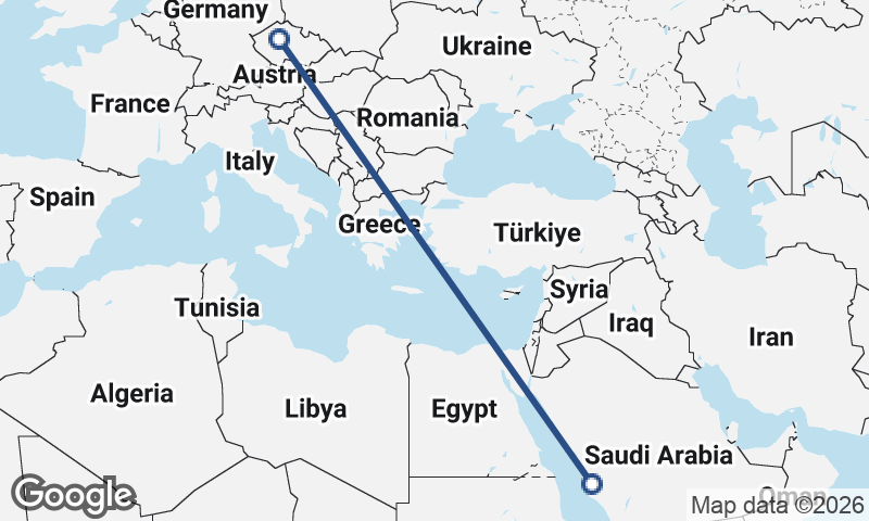Prague to Mecca