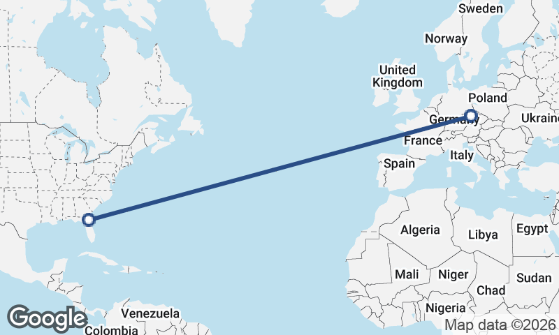 Prague to Jacksonville