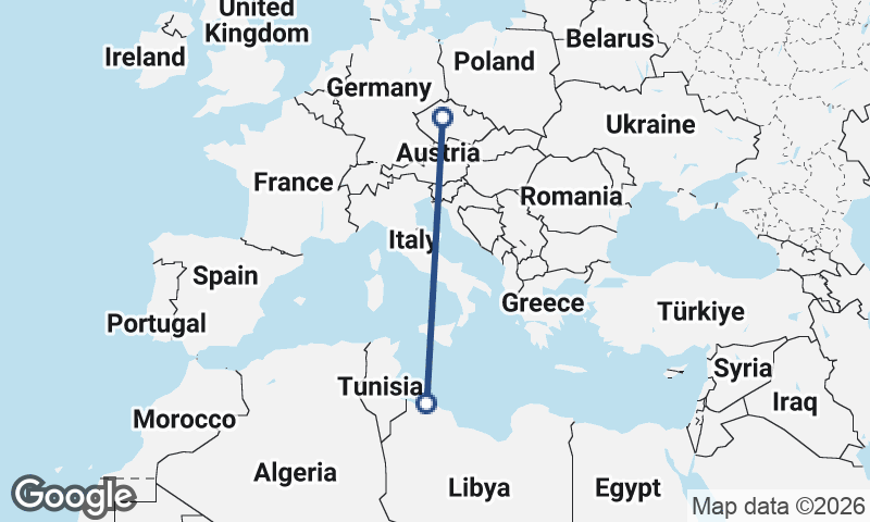 Prague to Tripoli