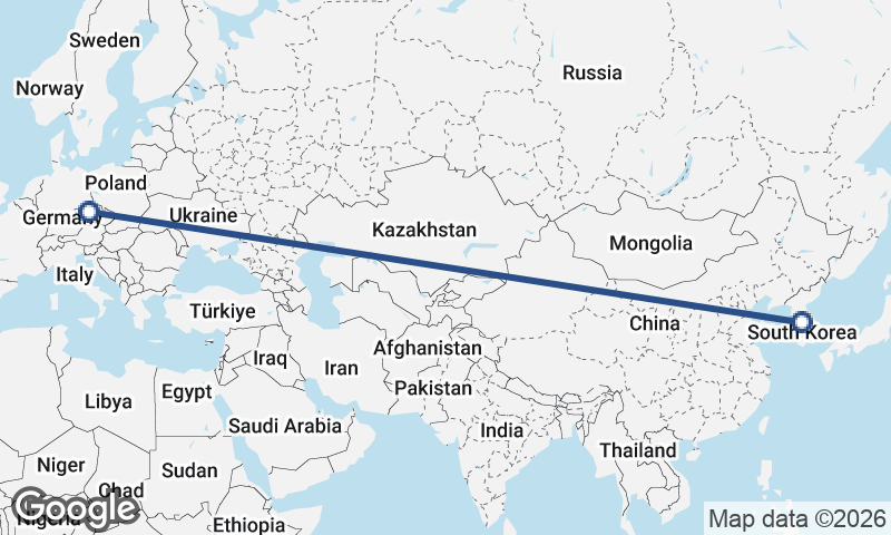 Prague to Seoul