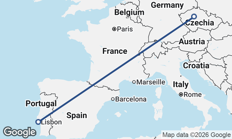 Prague to Lisbon