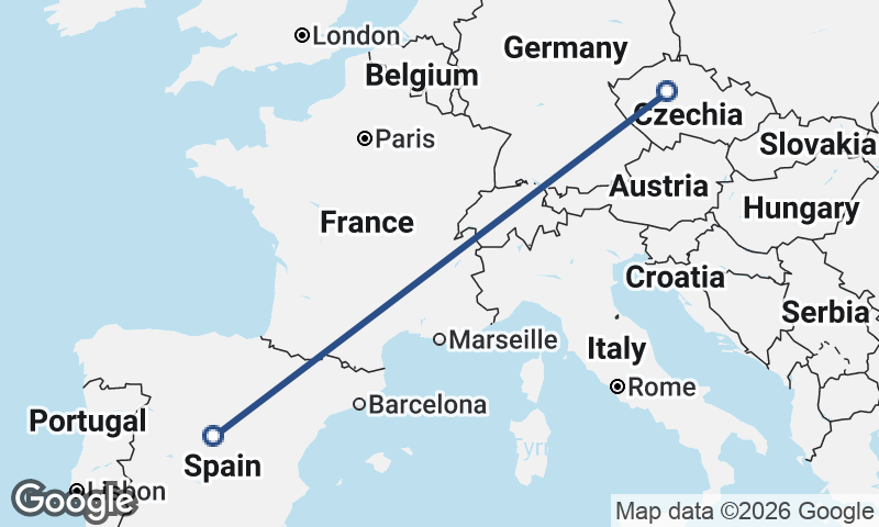 Prague to Madrid