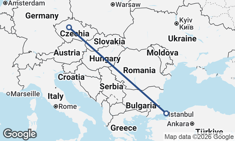 Prague to Istanbul
