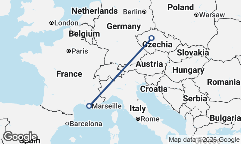 Prague to Marseille