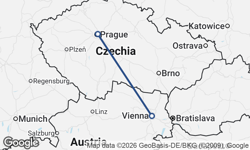 Prague to Vienna