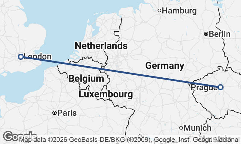 Prague to London