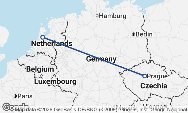 Prague to Amsterdam