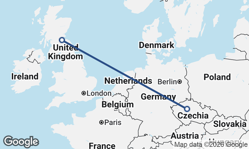 Prague to Edinburgh