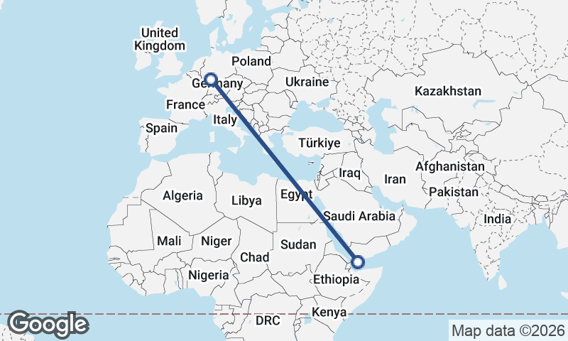 Frankfurt to Aden