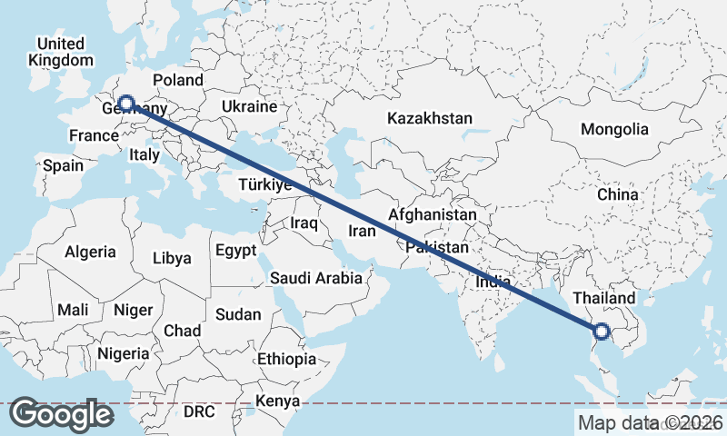 Frankfurt to Bangkok