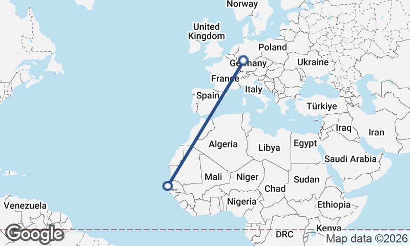 Frankfurt to Dakar