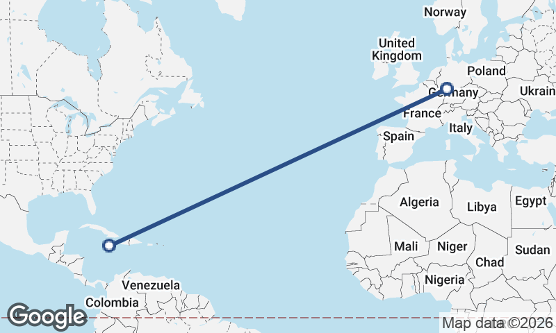 Frankfurt to Kingston