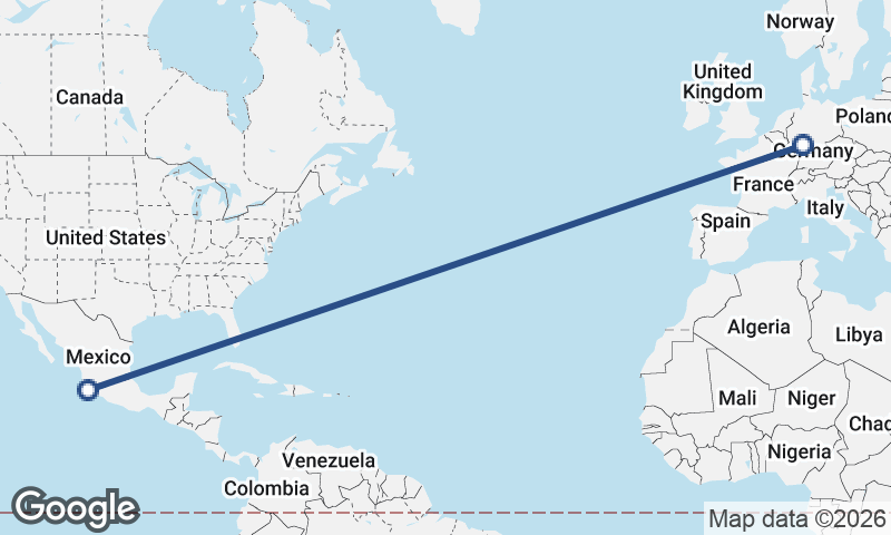 Frankfurt to Manzanillo