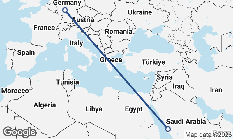 Frankfurt to Mecca