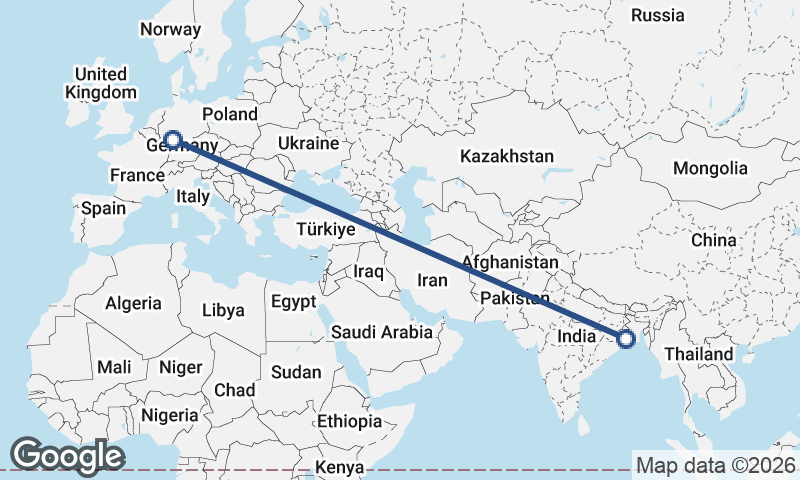 Frankfurt to Kolkata
