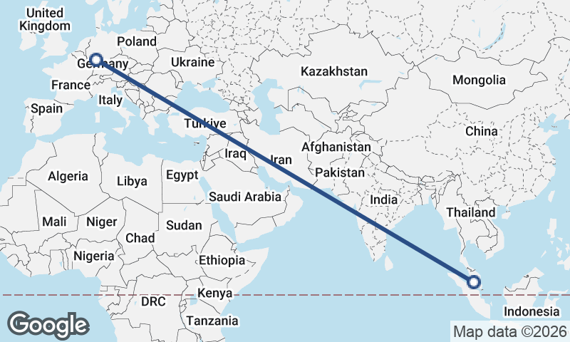 Frankfurt to Kuala Lumpur