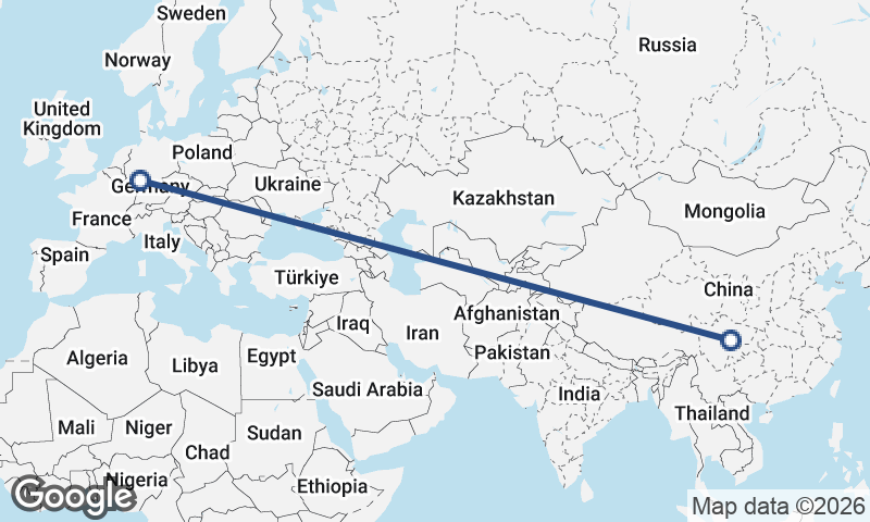 Frankfurt to Chengdu
