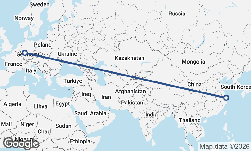 Frankfurt to Shanghai
