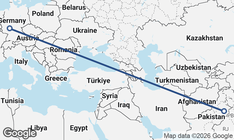 Frankfurt to Faisalabad