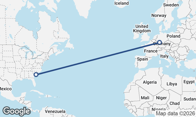 Frankfurt to Charleston