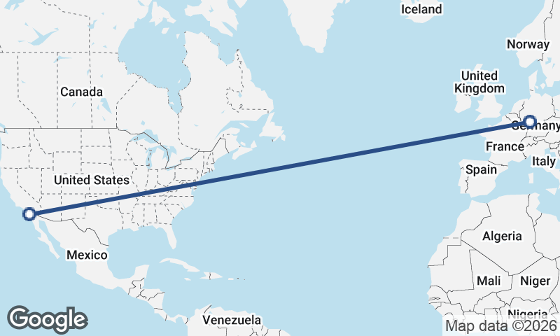 Frankfurt to San Diego