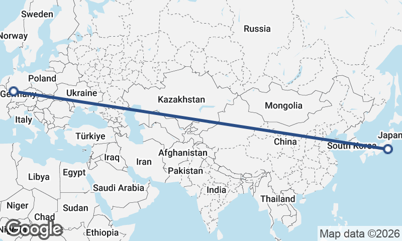 Frankfurt to Yokohama