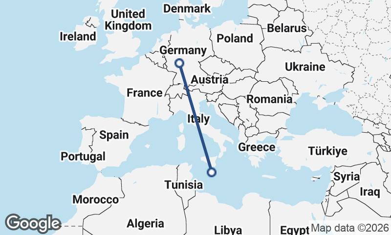 Frankfurt to Valletta