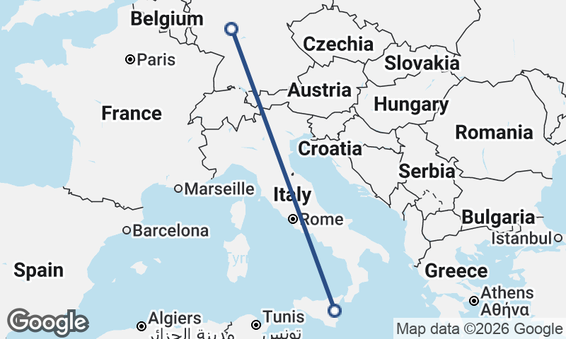 Frankfurt to Catania
