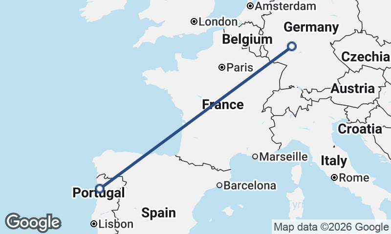 Frankfurt to Porto