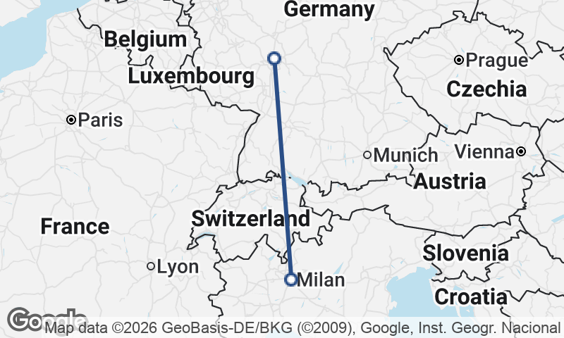Frankfurt to Milan