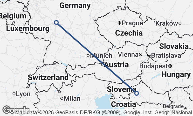 Frankfurt to Zagreb
