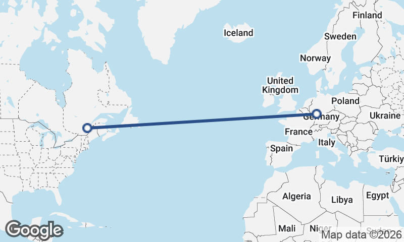 Frankfurt to Québec