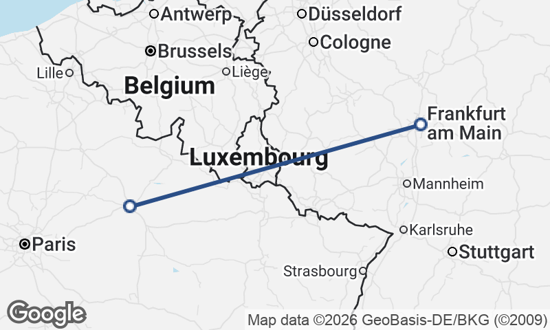 Frankfurt to Reims