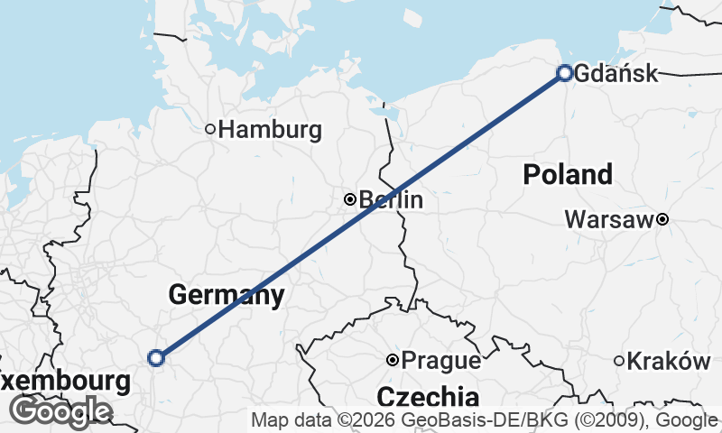 Frankfurt to Gdańsk