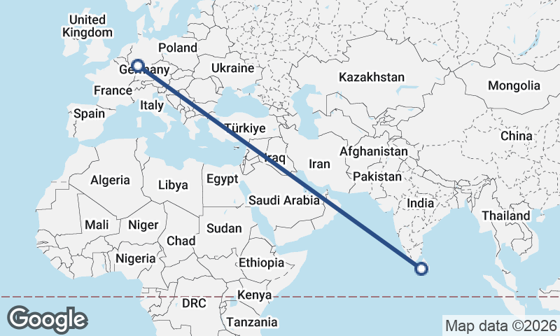 Frankfurt to Colombo