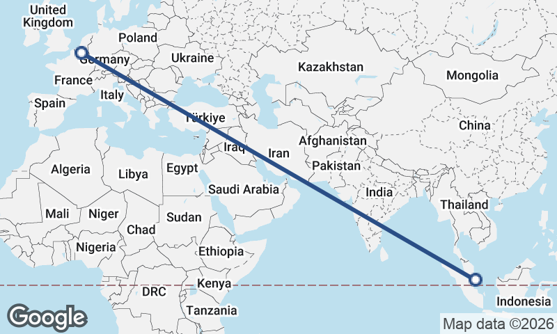 Belgium to Singapore