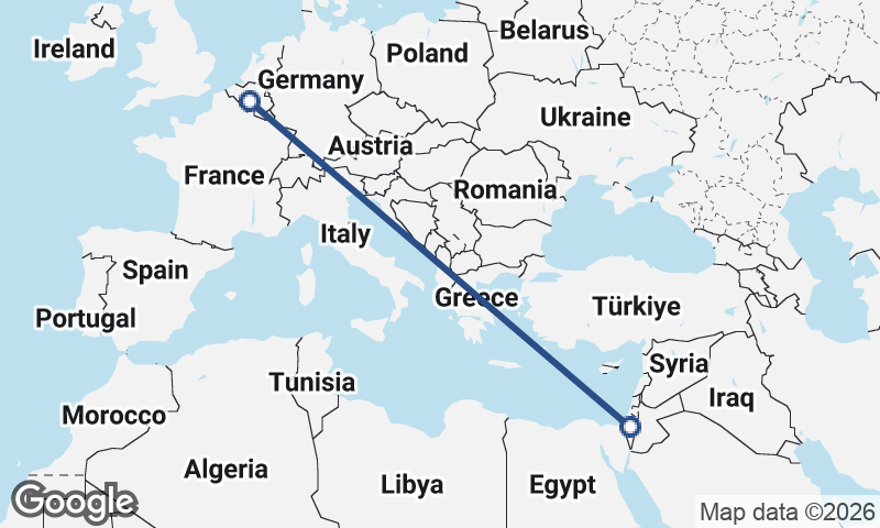 Belgium to Israel