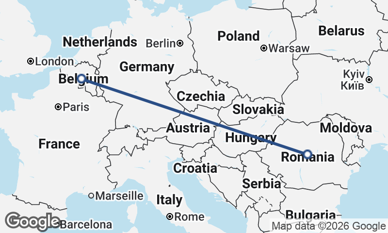 Belgium to Romania