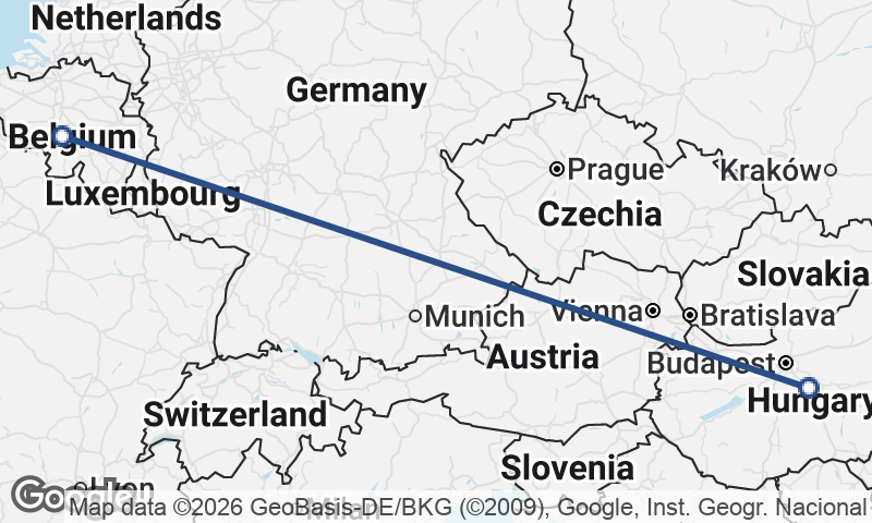 Belgium to Hungary